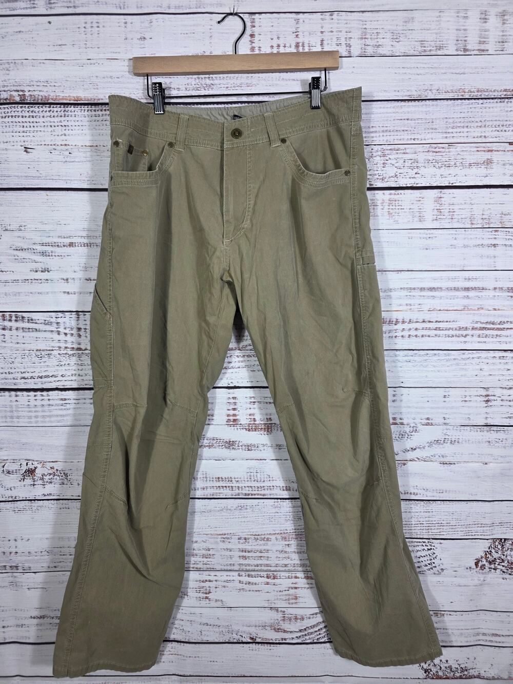 Kuhl Revolvr Pants Men's 36x32 Vintage Patina Dye Cotton Nylon Blend Tan